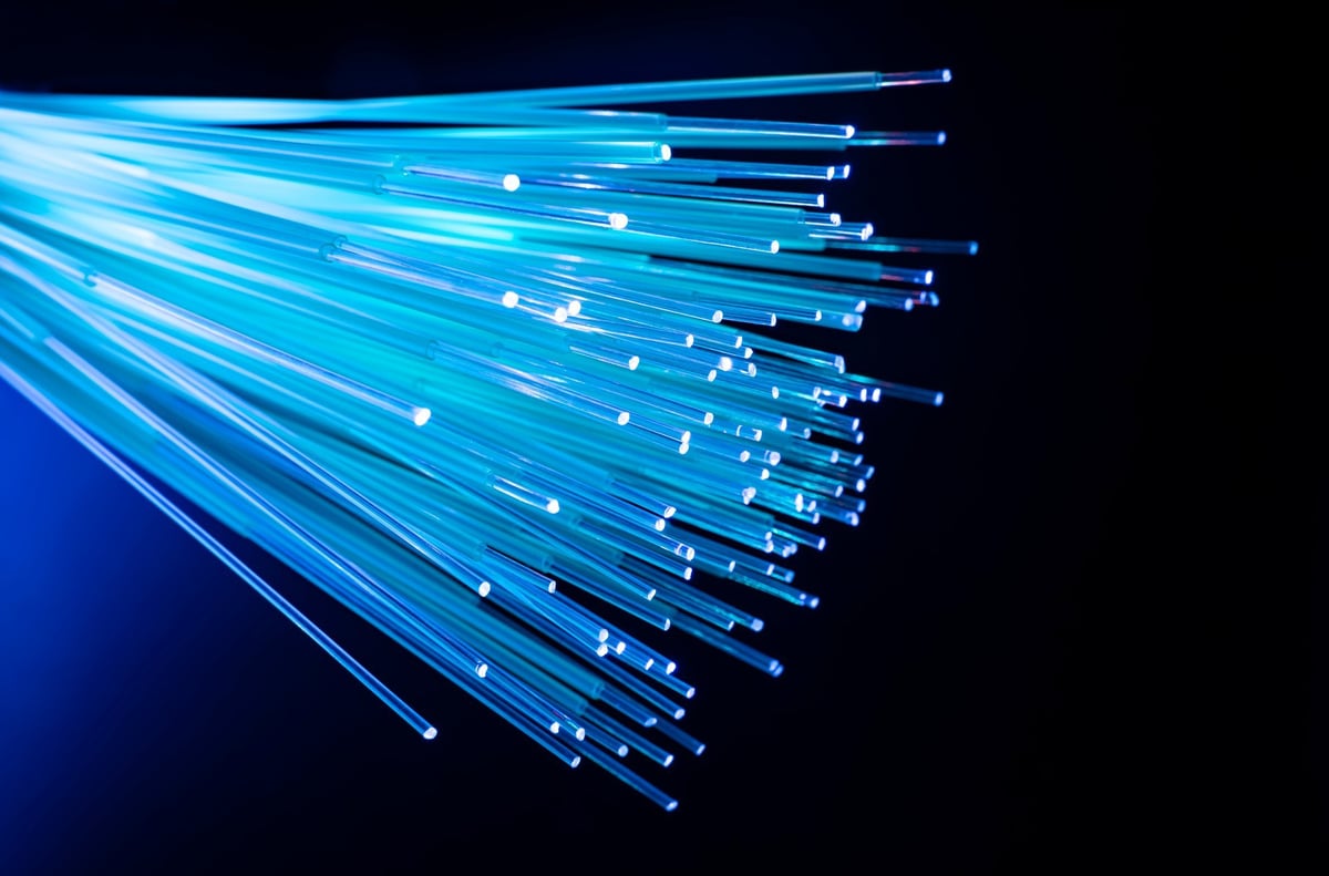 Fiber optics network cable for ultra fast internet communications
